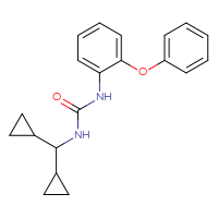 Chemical structure of 3-(dicyclopropylmethyl)-1-(2-phenoxyphenyl)urea - CSSB00237820148