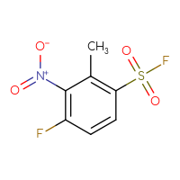 Chemical structure of 4-fluoro-2-methyl-3-nitrobenzene-1-sulfonyl fluoride - CSSB02496995327
