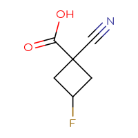 Chemical structure of 1-cyano-3-fluorocyclobutane-1-carboxylic acid - CSSB07095038113
