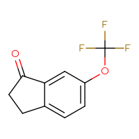 Chemical structure of 6-(trifluoromethoxy)-2,3-dihydro-1H-inden-1-one - CSSB00000758341