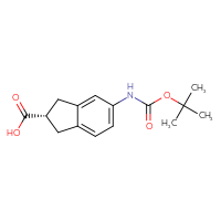 Chemical structure of (2S)-5-{[(tert-butoxy)carbonyl]amino}-2,3-dihydro-1H-indene-2-carboxylic acid - CSSB21151100917