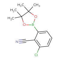 Chemical structure of 2-chloro-6-(4,4,5,5-tetramethyl-1,3,2-dioxaborolan-2-yl)benzonitrile - CSSB00010042545