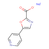 Chemical structure of sodium 5-(pyridin-4-yl)-1,3-oxazole-2-carboxylate - CSSB14873766836