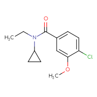 Chemical structure of 4-chloro-N-cyclopropyl-N-ethyl-3-methoxybenzamide - CSSB01998166516
