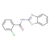 Chemical structure of N-(1,3-benzothiazol-2-yl)-2-chlorobenzamide - CSSB00026373823