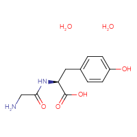 Chemical structure of (2S)-2-(2-aminoacetamido)-3-(4-hydroxyphenyl)propanoic acid dihydrate - CSSB00160571654