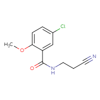 Chemical structure of 5-chloro-N-(2-cyanoethyl)-2-methoxybenzamide - CSSB00000264340