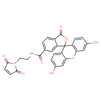 Chemical structure of N-[2-(2,5-dioxo-2,5-dihydro-1H-pyrrol-1-yl)ethyl]-3',6'-dihydroxy-3-oxo-3H-spiro[2-benzofuran-1,9'-xanthene]-6-carboxamide - CSSB06482640214