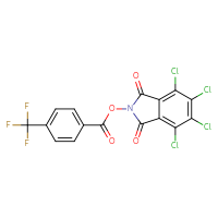 Chemical structure of 4,5,6,7-tetrachloro-1,3-dioxo-2,3-dihydro-1H-isoindol-2-yl 4-(trifluoromethyl)benzoate - CSSB20270306497