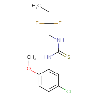 Chemical structure of 1-(5-chloro-2-methoxyphenyl)-3-(2,2-difluorobutyl)thiourea - CSSB02020692201