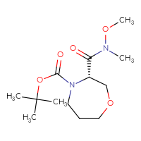 Chemical structure of tert-butyl (3S)-3-[methoxy(methyl)carbamoyl]-1,4-oxazepane-4-carboxylate - CSSB06819006224