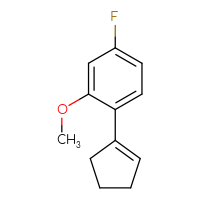 Chemical structure of 1-(cyclopent-1-en-1-yl)-4-fluoro-2-methoxybenzene - CSSB02277209225
