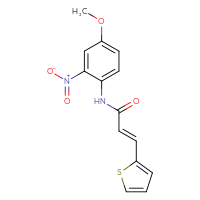 Chemical structure of (2E)-N-(4-methoxy-2-nitrophenyl)-3-(thiophen-2-yl)prop-2-enamide - CSSB00132841910