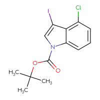 Chemical structure of tert-butyl 4-chloro-3-iodo-1H-indole-1-carboxylate - CSSB00000049603