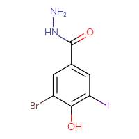 Chemical structure of 3-bromo-4-hydroxy-5-iodobenzohydrazide - CSSB21151596998