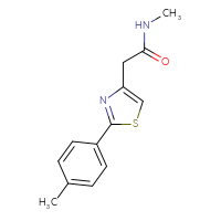 Chemical structure of N-methyl-2-[2-(4-methylphenyl)-1,3-thiazol-4-yl]acetamide - CSSB00026574257