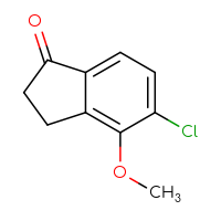 Chemical structure of 5-chloro-4-methoxy-2,3-dihydro-1H-inden-1-one - CSSB00000107781