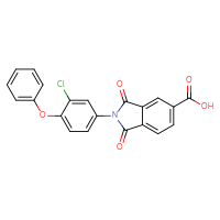 Chemical structure of 2-(3-chloro-4-phenoxyphenyl)-1,3-dioxo-2,3-dihydro-1H-isoindole-5-carboxylic acid - CSSB00121684618