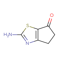Chemical structure of 2-amino-4H,5H,6H-cyclopenta[d][1,3]thiazol-6-one - CSSB00020796150