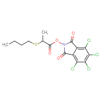 Chemical structure of 4,5,6,7-tetrachloro-1,3-dioxo-2,3-dihydro-1H-isoindol-2-yl 2-(butylsulfanyl)propanoate - CSSB20270393616