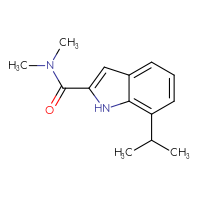 Chemical structure of N,N-dimethyl-7-(propan-2-yl)-1H-indole-2-carboxamide - CSSB11590412855