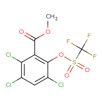 Chemical structure of methyl 2,3,5-trichloro-6-(trifluoromethanesulfonyloxy)benzoate - CSSB21332073586