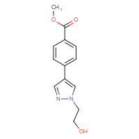 Chemical structure of methyl 4-[1-(2-hydroxyethyl)-1H-pyrazol-4-yl]benzoate - CSSB01411975980