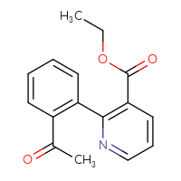 Chemical structure of ethyl 2-(2-acetylphenyl)pyridine-3-carboxylate - CSSB06587529854