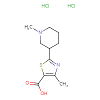 Chemical structure of 4-methyl-2-(1-methylpiperidin-3-yl)-1,3-thiazole-5-carboxylic acid dihydrochloride - CSSB00132302167