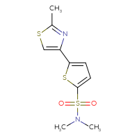 Chemical structure of N,N-dimethyl-5-(2-methyl-1,3-thiazol-4-yl)thiophene-2-sulfonamide - CSSB01999351113