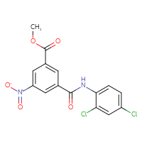 Chemical structure of methyl 3-[(2,4-dichlorophenyl)carbamoyl]-5-nitrobenzoate - CSSB00046261845