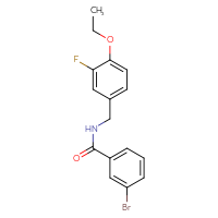 Chemical structure of 3-bromo-N-[(4-ethoxy-3-fluorophenyl)methyl]benzamide - CSSB02074718674