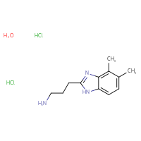 Chemical structure of 3-(4,5-dimethyl-1H-1,3-benzodiazol-2-yl)propan-1-amine hydrate dihydrochloride - CSSB00015182829