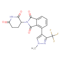 Chemical structure of 2-(2,6-dioxopiperidin-3-yl)-4-[1-methyl-3-(trifluoromethyl)-1H-pyrazol-4-yl]-2,3-dihydro-1H-isoindole-1,3-dione - CSSB06588912777