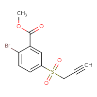 Chemical structure of methyl 2-bromo-5-(prop-2-yne-1-sulfonyl)benzoate - CSSB15038683619