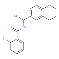 Chemical structure of 2-bromo-N-[1-(5,6,7,8-tetrahydronaphthalen-2-yl)ethyl]benzamide - CSSB00046940271