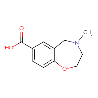 Chemical structure of 4-methyl-2,3,4,5-tetrahydro-1,4-benzoxazepine-7-carboxylic acid - CSSB00010888155