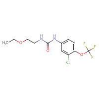 Chemical structure of 1-[3-chloro-4-(trifluoromethoxy)phenyl]-3-(2-ethoxyethyl)urea - CSSB02072257743