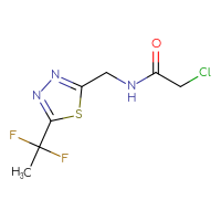 Chemical structure of 2-chloro-N-{[5-(1,1-difluoroethyl)-1,3,4-thiadiazol-2-yl]methyl}acetamide - CSSB21332095931