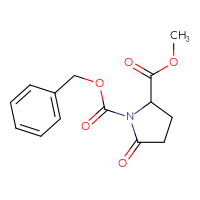 Chemical structure of 1-benzyl 2-methyl 5-oxopyrrolidine-1,2-dicarboxylate - CSSB00011152585