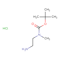 Chemical structure of tert-butyl N-(2-aminoethyl)-N-methylcarbamate hydrochloride - CSSB00016989687