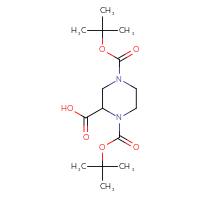 Chemical structure of 1,4-bis[(tert-butoxy)carbonyl]piperazine-2-carboxylic acid - CSSB00000071999