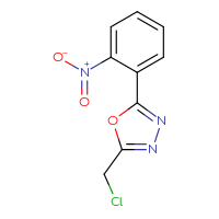 Chemical structure of 2-(chloromethyl)-5-(2-nitrophenyl)-1,3,4-oxadiazole - CSSB00011205113
