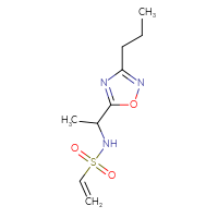Chemical structure of N-[1-(3-propyl-1,2,4-oxadiazol-5-yl)ethyl]ethene-1-sulfonamide - CSSB03443736397