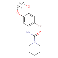 Chemical structure of N-(2-bromo-4,5-dimethoxyphenyl)piperidine-1-carboxamide - CSSB02042900058