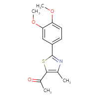 Chemical structure of 1-[2-(3,4-dimethoxyphenyl)-4-methyl-1,3-thiazol-5-yl]ethan-1-one - CSSB00000590037