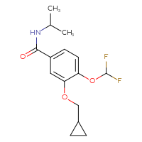 Chemical structure of 3-(cyclopropylmethoxy)-4-(difluoromethoxy)-N-(propan-2-yl)benzamide - CSSB03437847561