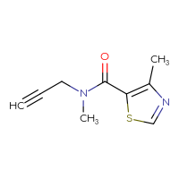 Chemical structure of N,4-dimethyl-N-(prop-2-yn-1-yl)-1,3-thiazole-5-carboxamide - CSSB00013049883