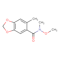 Chemical structure of N-methoxy-N,6-dimethyl-2H-1,3-benzodioxole-5-carboxamide - CSSB07126191632
