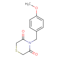 Chemical structure of 4-[(4-methoxyphenyl)methyl]thiomorpholine-3,5-dione - CSSB00138426571
